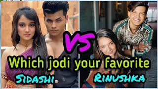 Sidashi 🆚 Rinushka 💞 Which jodi your favorite and best 😍 Sanatheem [upl. by Ynamreg]