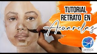 TUTORIAL Retrato en Acuarelas  Watercolor portrait ARTENICA [upl. by Parke]