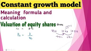 Constant growth dividend Valuation model  Valuation of equity share in foi  Constant growth model [upl. by Felske374]