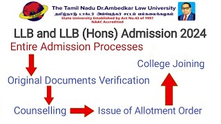 Entire Counselling steps of LLB and LLB Hons 20242025 tndalu [upl. by Haelam]