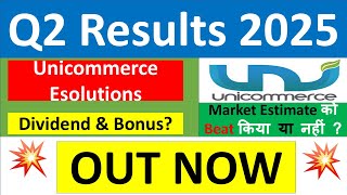 UNICOMMERCE Q2 results 2025  UNICOMMERCE ESOLUTIONS results today  UNICOMMERCE ESOLUTIONS Share [upl. by Anyat405]