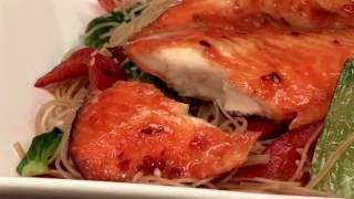 Sweet Chilli Basa Fillets with Noodles and Pak Choi [upl. by Lyrehs388]