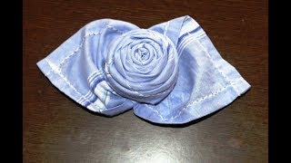 DIY  How to Fold a cloth Handkerchief or Napkin into a Rose [upl. by Milford]