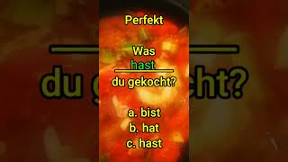 Perfekt Was hast du gekocht Deutsch lernen das deutsche Perfekt kochen hast oder bist hat [upl. by Hanaj230]