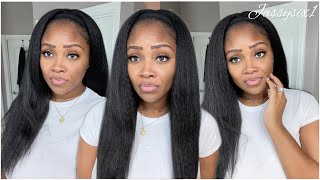 Everyday Affordable Headband Wig25 Amazon WigSynthetic Kinky Straight Wig ft YEBO Hair [upl. by Holms]