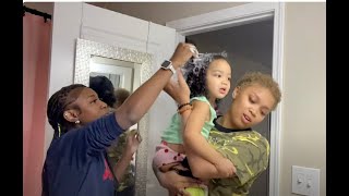 Woman Puts NAIR in a Mixed Babies hair as a Prank 🤡 [upl. by Imehon]