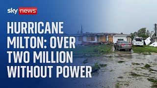 Moment Hurricane Milton hits Florida as over two million lose power [upl. by Anitnas]