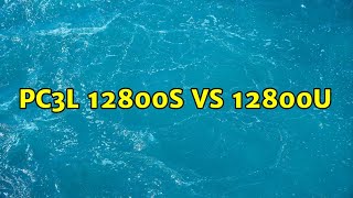 PC3L 12800S vs 12800U [upl. by Roice]