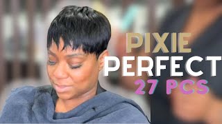 How to Achieve a Stunning Pixie Cut Quick Weave with Sensationnel 28pcs [upl. by Kciredohr]