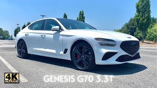 2023 Genesis G70 33T V6 AWD POV Test Drive  InteriorExterior Review ASMR [upl. by Beyer912]