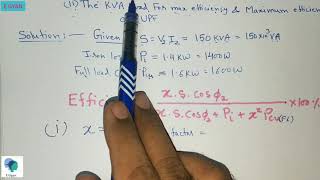 Efficiency of transformer problem 2  transformer efficiency numerical in hindi [upl. by Atnoid]