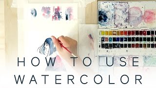 HOW TO USE WATERCOLOR  Introduction Tutorial [upl. by Womack]