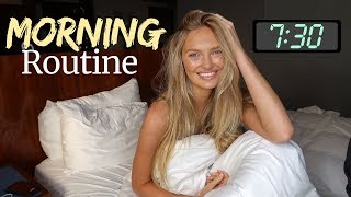 Model Morning Routine  Breakfast Skincare Hair  Romee Strijd [upl. by Darice]