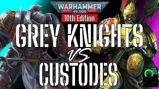 Grey Knights vs Custodes Warhammer 40K Battle Report 2000 points  10th Edition Leviathan [upl. by Sorgalim]