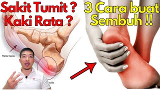 Sakit tumit  kaki rata 🦶🏻 Sembuh dengan 3 cara mudah [upl. by Anitsihc380]