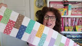 PART 17  SAMPLER ROW QUILT  Wonky Checkerboard Row [upl. by Atnahsal]