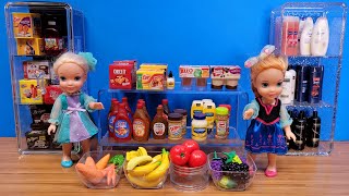 Grocery  Elsa amp Anna toddlers are shopping at the supermarket [upl. by Sukramaj]