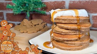 HOLIDAY GINGERBREAD Pancake Recipe  Pancake Tuesday [upl. by Ylaek456]