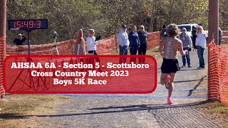 AHSAA 6A Section 5 Boys 2023 Cross Country Meet  Scottsboro High School Alabama XC 5K Race [upl. by Suiddaht]