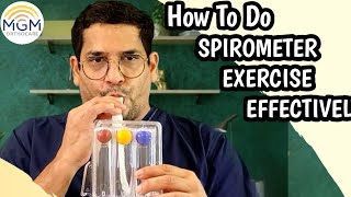 HOW TO DO SPIROMETER EXERCISE EFFECTIVELY  mgmorthocare  asthma [upl. by Prebo10]