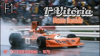 F1  1ª Vitória Vittorio Brambilla Österreichring 1975 [upl. by Ecirted]