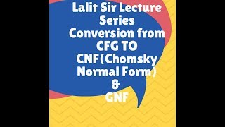 CFG to CNF amp CFG to GNF conversion [upl. by Sibylla375]