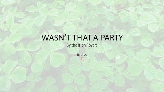 Wasnt That A Party by Irish Rovers  Easy acoustic chords and lyrics [upl. by Colleen]