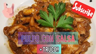 Pulpo en salsa con truco final paso a paso increible🥳🐙🐙 [upl. by Anerdna74]