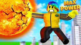 USING MAX POWER TO DESTROY STARS Roblox Super Power Training Simulator [upl. by Nomi]