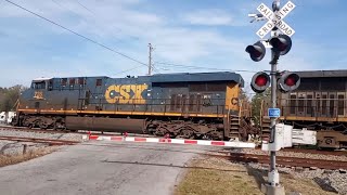 CSXT M580 Rolls Through The Cline Street Railroad Crossing In Newberry SC On The CNampL Subdivision [upl. by Marius]