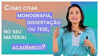 Como Citar Monografia Dissertação ou Tese no seu material Acadêmico [upl. by Onder]