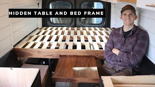 VAN BUILD  SLIDE OUT TABLE and BED FRAME  HOW TO [upl. by Celina]