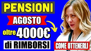 PENSIONI AGOSTO OLTRE 4000€ di RIMBORSI 👉 ECCO COME OTTENERLI DA INPS E AGENZIA DELLE ENTRATE 💰 [upl. by Odarbil]