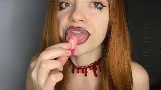 Asmr  Halloween triggers  MOUTH SOUNDS  spit painting  web  eating your body parts [upl. by Doble]