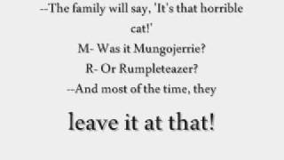 CATS Original London Cast Recording Mungojerrie and Rumpleteazer Lyrics [upl. by Meggs99]