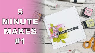 5 Minute Make 1  Quick DIY Cards [upl. by Aniroz174]