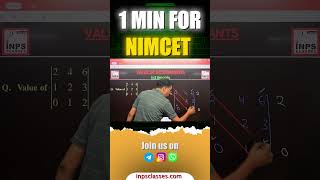 Short Trick to calculate Determinant in 5 Sec  NIMCET  IIT JEE  CUET  MAHCET inpsclasses [upl. by Howland]