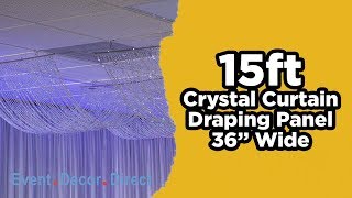 Crystal Ceiling Draping Panel With and Without LED Lights 36quot Wide  Event Decor Direct [upl. by Nitfa139]