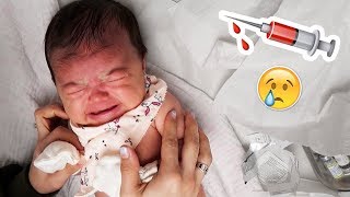 BABY ABELLA GETS HER FIRST SHOTS SHES 2 MONTHS [upl. by Soalokin722]