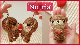 Teje el AMIGURUMI más Tierno para San Valentín 😍🧶 Tutorial paso a paso NUTRIA a CROCHET ❤️ [upl. by Ecyal]