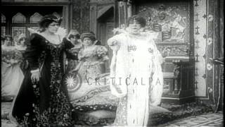 French actress Sarah Bernhardt as Queen Elizabeth in motion picture HD Stock Footage [upl. by Atsed]