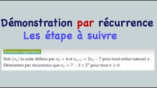 démonstration par récurrence les étapes à suivre et exercice dapplication part 1 [upl. by Hazeefah]