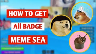 How To Get All Badges In Meme Sea  Roblox Meme Sea Badge Guide [upl. by Ahtnahc]