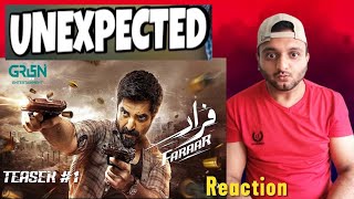 Reaction on  FARAAR  Official trailer reaction  Hamza Ali Abbasi  Green entertainment [upl. by Ehctav]