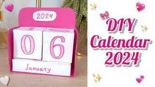 DIY Calendar 2024  How To Make Cute Desk Calendar For New Year  DIY  Paper Table Calendar [upl. by Lower]