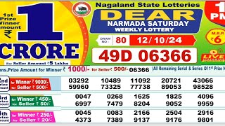 Nagaland lottery result today 1pm 12102024  morning Nagaland State Lottery Result Pdf [upl. by Ericksen]