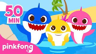 🌊 Hoje é Dia Mundial dos Oceanos 🌊  Bebê Tubarão  Compilação  Pinkfong Canções para crianças [upl. by Ylevol]