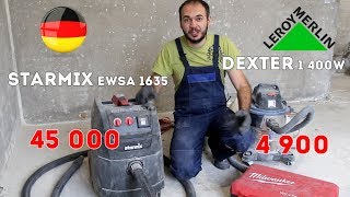 Starmix 1635 и dexter 1400 из Леруа Обзор строительных пылесосов Мелкая пыль [upl. by Notsa]