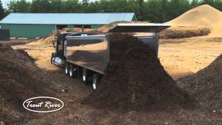 Live Bottom Trailer Hauling Mulch Trout River [upl. by Ronym]