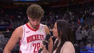 ALPEREN SENGUN PostGame Interview  Houston Rockets vs Detroit Pistons [upl. by Greenwald23]